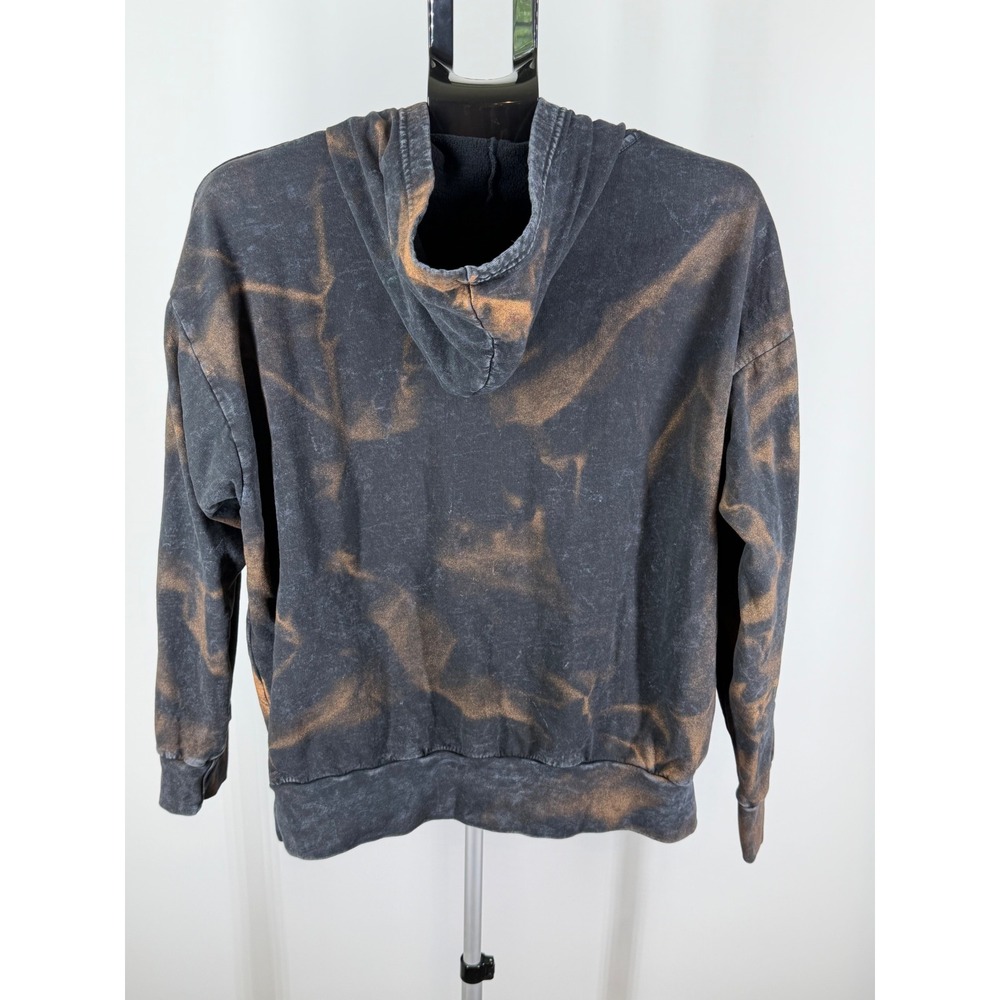 Affliction Live Fast Hoodie Womens XL Black Copper Acid Wash Rhinestone Lace Up - Picture 3 of 6